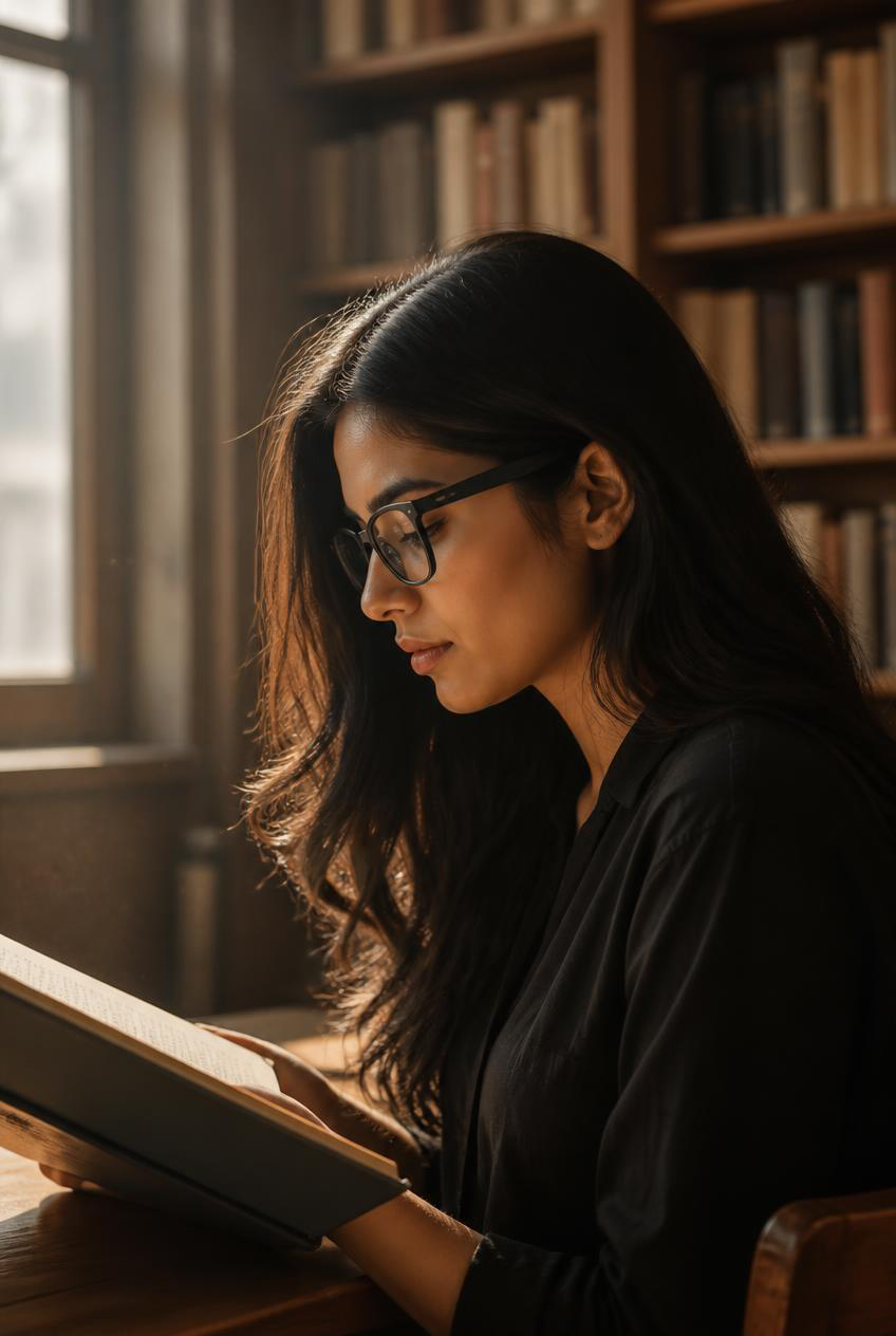 A person reading while wearing OBEING One